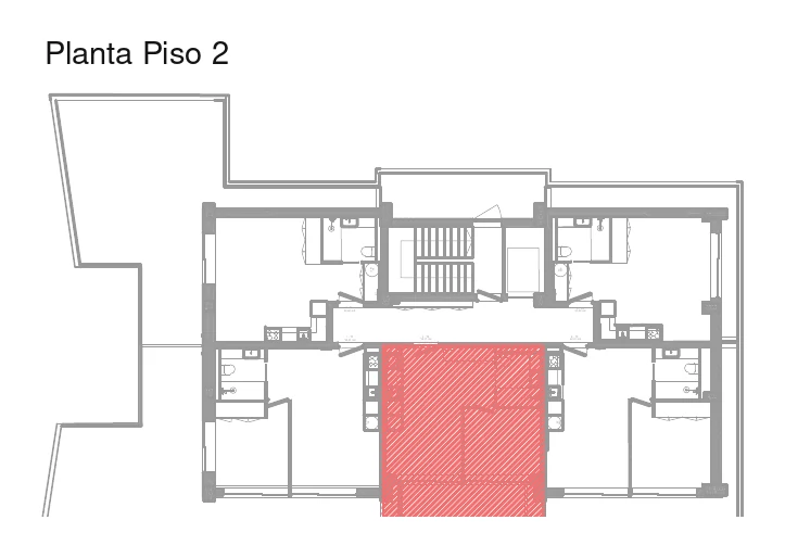 Localização da fração J no piso