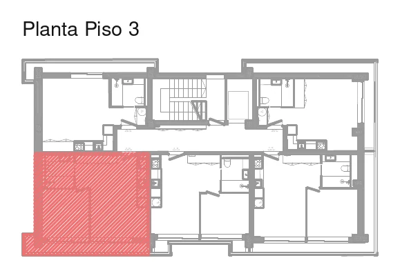 Localização da fração N no piso