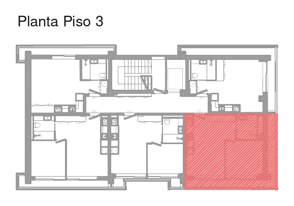 Localização da fração P no piso